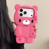 Capa de Celular à Prova de Choque Urso Violento Zumbi Desenho Animado Compatível com iPhone 14/13 12 Apple 17/16/15 PRO MAX