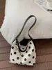 Bolsa Tote de Lunares Estilo Coreano Nuevo Verano 2026 para Mujer, Bolso de Hombro de Lino de Gran Capacidad, Bolso Cubo para el Trabajo, Bolso Cruzado