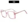 Gafas planas cuadradas con montura TR90 anti-luz azul, mismo estilo que las famosas de Internet, montura para gafas de miopía a juego retro para mujer