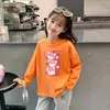Camiseta de Manga Larga de Dibujos Animados para Niña Nueva Moda Primavera y Otoño 2026 Top Infantil de Cuello Redondo Camiseta Básica de Algodón Puro para Niña Pequeña