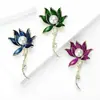 Moda Estilo Coreano Nova Broche Criativo de Liga Esmalte Pérola Lótus, Acessório Elegante para Roupa, Alfinete de Planta Versátil