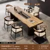 Mesa de Té de Madera Maciza Integrada con Mesa y Sillas para Preparar Té Juego de Una Mesa Cinco Sillas Moderno Sencillo Nuevo Estilo Chino Oficina Mesa de Té Grande