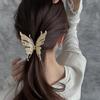 Horquilla de mariposa de metal de lujo para mujer, accesorio para el cabello con disco plateado, estilo nicho, 2022