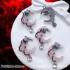 Accesorios de Estilo Oscuro Estilo Europeo y Americano Mariposa Negra Pistola Cruz de Rosa Colgante Pulsera de Cuentas DIY Collar
