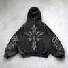Sudadera Casual Y2K Vintage Punk Color Sólido Estampado 3D Gótico Americano Pareja Deportiva Transfronteriza