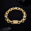 Prata Esterlina S925 Transfronteiriça Quente Hiphop Rua Hip Hop Hobo Corrente Cubana Oito Hip Hop Cubana Pulseira Masculina