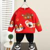 4770 Suéter Masculino Outono/Inverno 2026 Nova Roupa Infantil Roupa Festiva de Ano Novo Roupas Vermelhas de Saudação de Ano Novo para Meninos