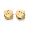 Letras Inglesas de Acero Inoxidable de 7 mm 26 Letras Color Acero Dorado Redondas Recubrimiento al Vacío Accesorios para Collares de Cuentas DIY