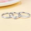 Anillo de Acero de Titanio de Alta Gama de Lujo Ligero Europeo y Americano Juego de Tres Piezas Acero Inoxidable Nicho No se Desvanece Anillo de Zirconia Venta al por Mayor en Stock