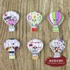 Lindos Accesorios de Ropa para Niños Madera Dos Ojos Dos Agujeros Botones DIY Hecho a Mano Forma de Globo Aerostático Colorido