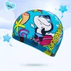 Gorro de natación elástico para niños y niñas, nuevo, con lindo patrón de dibujos animados, a la moda, cómodo, gorro de natación para bebé, cuidado del cabello, gorro de natación de tela