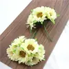 Material de guirlanda feito à mão simulação crisântemo flor de seda de casamento chapéu de palha flor acessórios de véu de noiva adereços de foto