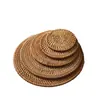 Venta al por mayor Vietnam Otoño Ratán Tejido Posavasos Alfombrillas para Ollas Tapetes Aislantes de Mesa Tapetes para Tetera Tapetes para Tetera Zisha Accesorios para Juego de Té