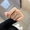 Anillo Popular Rosa Claro Transparente de Xiaohongshu, Anillo de Oro Simple y Versátil, Exquisito y de Alta Gama, Envío Directo