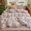 Conjunto de Quatro Peças de Tecido Nível A tipo Nuvem, Conjunto de Roupa de Cama Fresco e Simples com Lençol e Capa de Edredom, Conjunto de Três Peças para Dormitório Estudantil Atacado