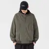 Chaqueta de cuello mao para hombre, Otoño e Invierno, Marca de moda, Estilo pareja, Cardigan holgado de color liso, Chaqueta superior cálida casual americana