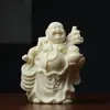 Moneda Fruta de Marfil Tallada Adorno Maitreya Artesanías Colgante Decoración de Coche Venta al por Mayor