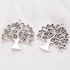 Accesorios de joyería de aleación de zinc 26 * 26MM colgante hueco árbol de la vida plata antigua 2.2g venta al por mayor de fábrica