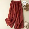 Pantalones culotte cortos de algodón y lino drapeados, nuevos pantalones de verano para mujer 2026, finos de cintura alta, transpirables, casuales, de pierna ancha
