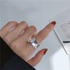 Anillo Plateado Estilo Ins Europeo y Americano Extremadamente Simple Asimétrico Escarchado Versión Ligera Cóncavo Abierto Anillo de Plata Femenino