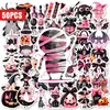 Compra direta internacional de 50 adesivos de fantasma roxos de Halloween para decoração de diário, capa de celular, copo de água, adesivos de PP à prova d'água