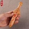 Talla en Madera de Durazno Cinnabar Tianshi Siete Estrellas Durazno Cabeza de Bestia de Madera Mujian Oro Madera Agua Fuego Tierra Siete Estrellas Espada Lianzhu