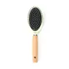 Set de peines para masaje del cuero cabelludo con mango de madera de haya y peine rizador para mujeres, uso doméstico, rodillo rizador de madera para cabello largo, personalizado por el fabricante