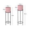 Juego redondo doble de lujo ligero, soporte para flores de dos niveles, soporte para flores de lujo ligero nórdico, soporte para flores de suelo para balcón, interior, maceta de rábano verde para sala de estar