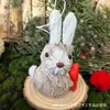 Estilo Pastoral Boda Navidad Guardería Decoración Adornos Animal de Paja Ardilla de Paja Hecha a Mano Conejo Accesorios para Disparar
