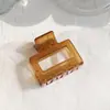 Pinza de Garra Cuadrada Pequeña Coreana de 5 cm Geométrico Hueco Elegante Temperamento Color Gelatina Clip de Tiburón Transfronterizo de Amazon Clip para Moño