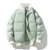 Abrigo acolchado de algodón con contraste de tres barras transfronterizo para hombre y mujer, nuevo para invierno, grueso, cálido, con cuello alto, cortavientos, abrigo de algodón plumón
