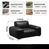 Sofá de cuero negro para sala de estar, adecuado para espacios grandes y pequeños, diseño minimalista moderno, sofá negro de forma rectangular de líneas rectas