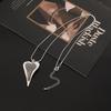 Logo de Artículo Especial Transfronterizo Amazon Nuevo Retro Europeo y Americano Collar Largo Colgante Corazón de Melocotón Cadena de Lana Metálica para Mujer