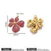 Colgante de Flor de Cinco Pétalos de Acero Inoxidable, Dijes de Pétalos Dorados en Forma de Corazón, Accesorios para Hacer Pulseras y Collares DIY