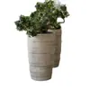 Vaso de flor de fibra de vidro imitando pedra com design retrô canelado para jardins municipais e paisagismo externo, vasos para plantio atacado de fábrica