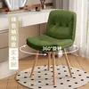 Cadeira de Maquiagem de Luxo Leve, Banqueta de Toucador para Quarto, Estilo Moderno Simples para Apartamentos Pequenos, Banqueta para Penteadeira de Casa, Cadeira de Madeira Maciça com Encosto