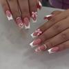 Armadura de pipa de agua mediana y larga, lazo francés rosa en forma de V, color diamante, piezas de manicura, piezas de uñas postizas, manicura de comercio exterior