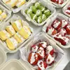Caixa de Embalagem para Lanche de Frutas com Iogurte Grego, Caixa de Embalagem Descartável de Polpa para Sobremesa de Bolo de Iogurte Prensado a Frio para Levar