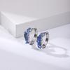 Brincos de cristal azul de nicho de luxo leve Ins das mulheres Ins Trendy Coreia do Sul Estilo Explosivo Estilo Fresco Brincos de Todos os Fósforos