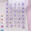 Populares adesivos de unha estilo cartoon japonês de gato, cachorro, laço e urso, adesivos de unha versáteis em gradiente de câmera e relógio