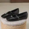 Sapatos Mary Jane Estilo Francês para Mulheres, Nova Versão Coreana para Primavera e Outono, Mocassins Baixos, Sapatos de Couro Prata