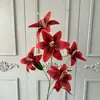 5 Lírios Artificiais com Fita Adesiva, Decorações de Corredor de Casamento Impressas em 3D, Flores Artificiais para Decoração de Casa e Hotel