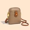 Bolsa para Teléfono Móvil de Cuero Vacuno de Primera Capa, Bolsa Pequeña Cruzada a la Moda, Bolsa Casual Retro Versátil de Cuero Genuino para Mujer, Monedero Multifuncional