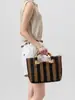 Bolso de Madera de Arce ENSPT para Mujer, Bolso de Viaje Casual con Cuentas, Bolso Tejido Transfronterizo Europeo y Americano, Bolso Grande de Cuentas de Madera para Mujer