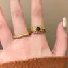 Anel Aberto Olho de Tigre Maillard Ecológico, Design de Nicho Versátil, Conjunto de Joias da Moda e de Alto Padrão