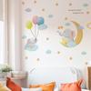 LD64140 Pegatinas de pared autoadhesivas con diseño de elefante, nubes, globos y estrellas para habitación infantil, guardería y hogar.