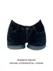 Shorts de mezclilla estilo americano para mujer con pedrería tipo 'hot girl', diseño de nicho de verano, corte ajustado, tiro bajo, que realzan la figura, ceñidos a la cadera, elásticos, hot pants