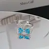 Série Laço Minimalista Anel Aberto Doce e Cool Totalmente Cravejado Zircônia Estilo Super Fada Celebridade Anel de Nicho de Alta Qualidade para Mulheres