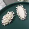 Patch de Tecido com Tira de Pérolas Artificiais Estilo Coreano Versátil Peças para Acessórios de Cabelo Flor de Sapato Grampo de Cabelo Feito à Mão DIY