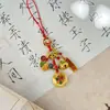 Colgante para Cadena de Teléfono Bestia Tragadora de Oro, Colgante Dorado Arena, Familia de Tres o Cuatro Dioses de la Riqueza, Cordón de Bolsa de la Suerte, Cadena para Bolso